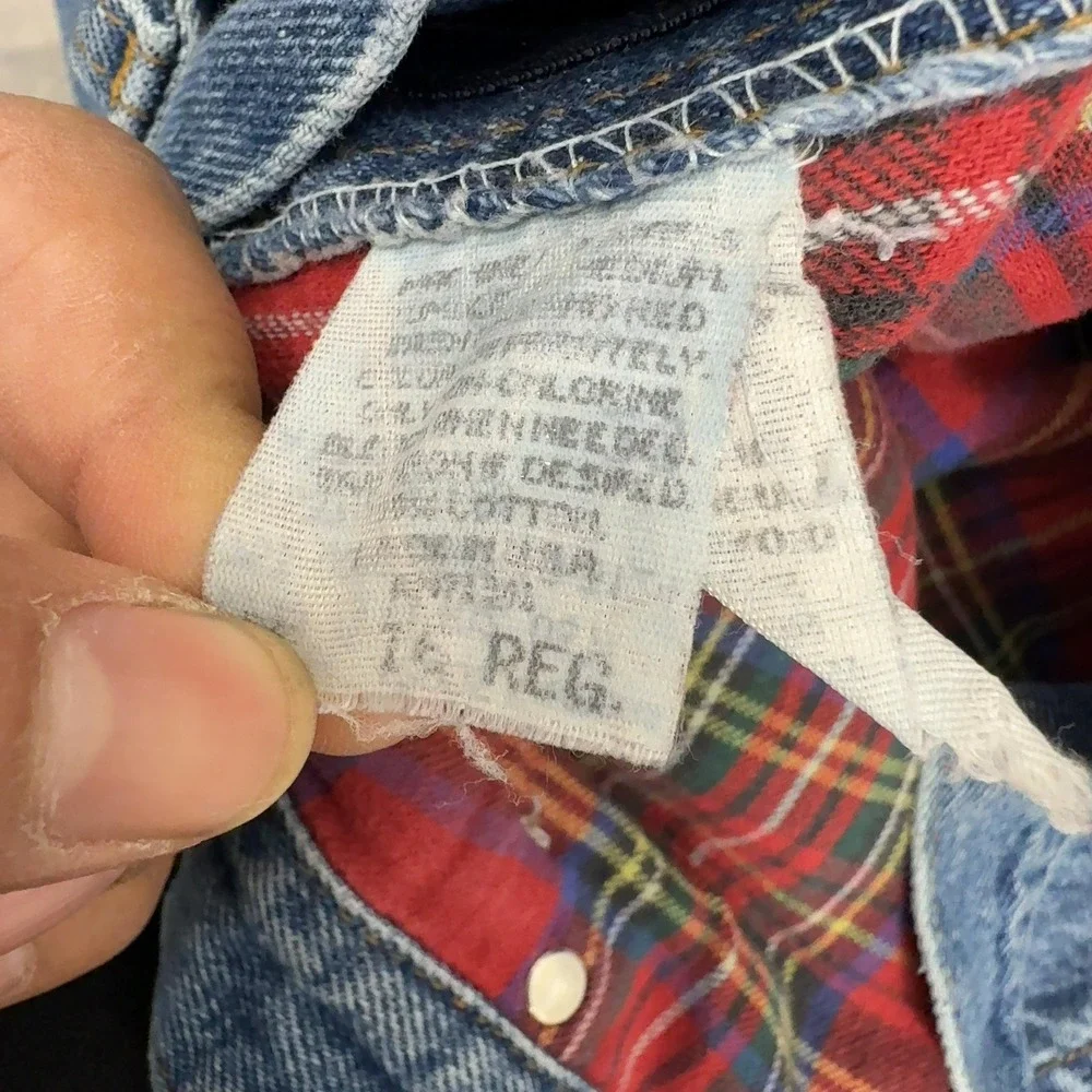 Vintage LL Bean Jeans Womens 16 Reg Blue Cotton Flannel Lined High Rise Outdoor